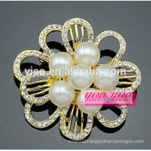 pearl fashion flower hot sale cheap crystal brooch